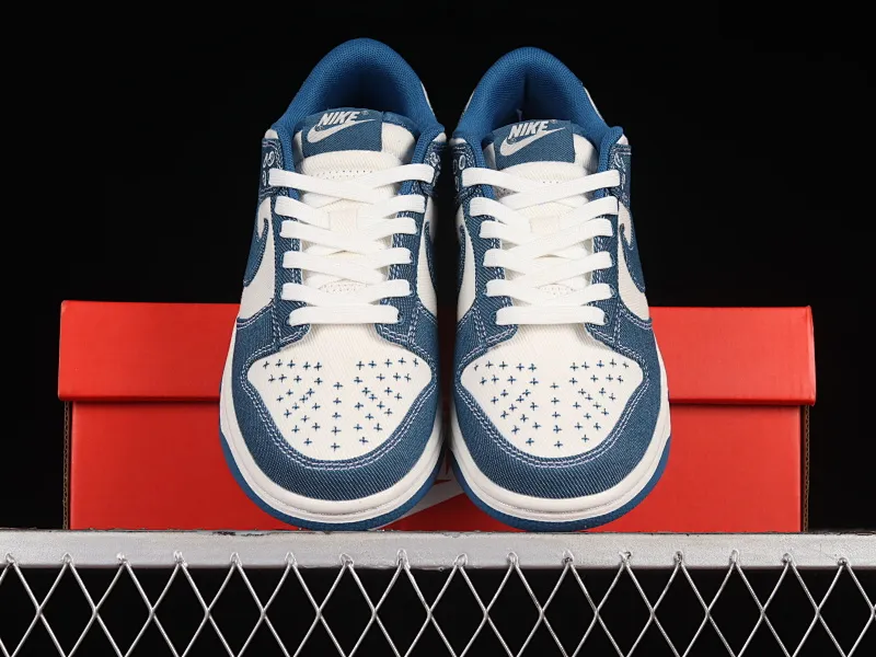 All categories Nk SB Dunk series Nk SB Dunk Low low-top sneakers Nk Dunk Low "Industrial Blue" Sashiko embroidery theme SB low-top sports and leisure sneakers DV0834-101